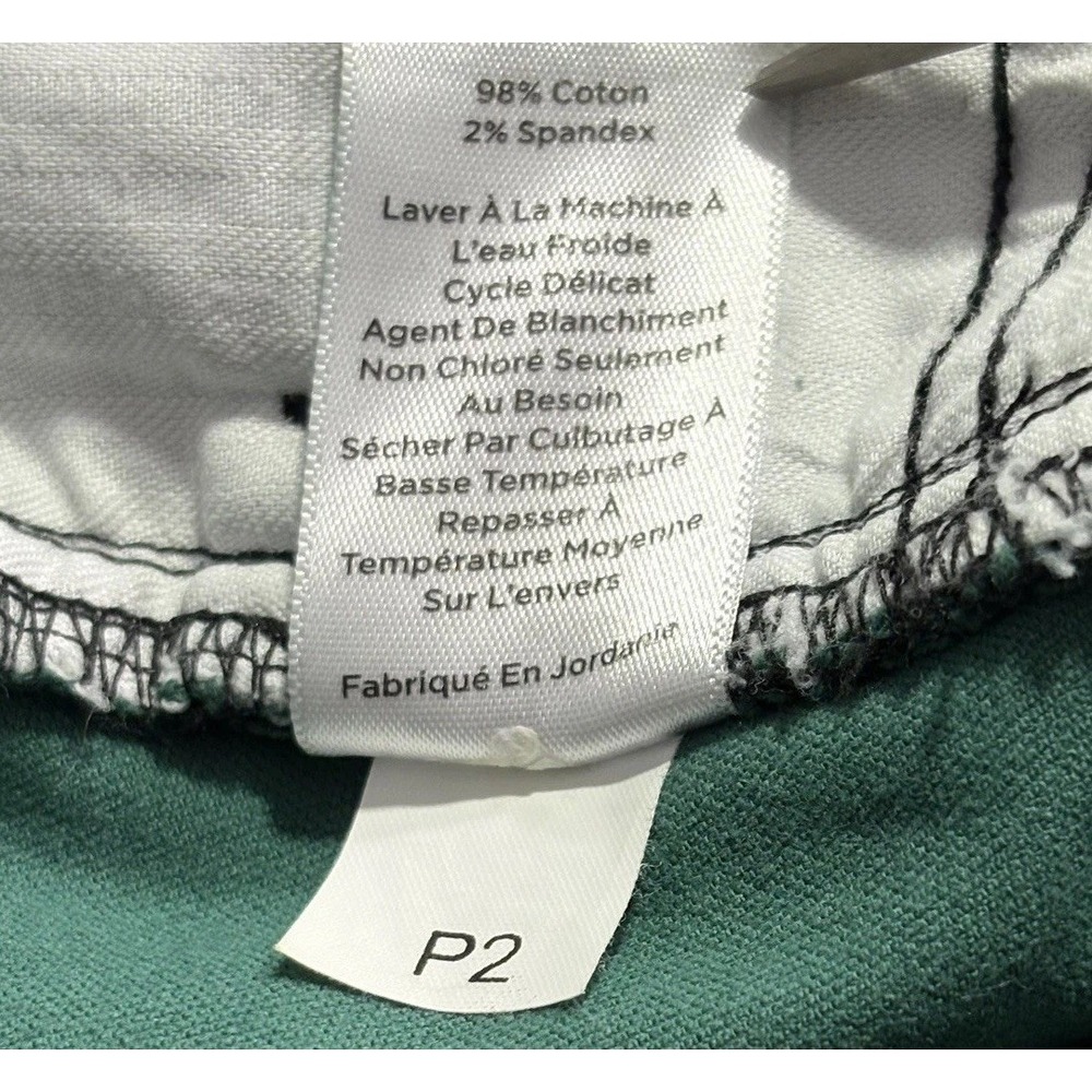 TALBOTS Velveteen Straight Leg Slimming Green Black Plaid Party Casual Pants 14 - Picture 7 of 9